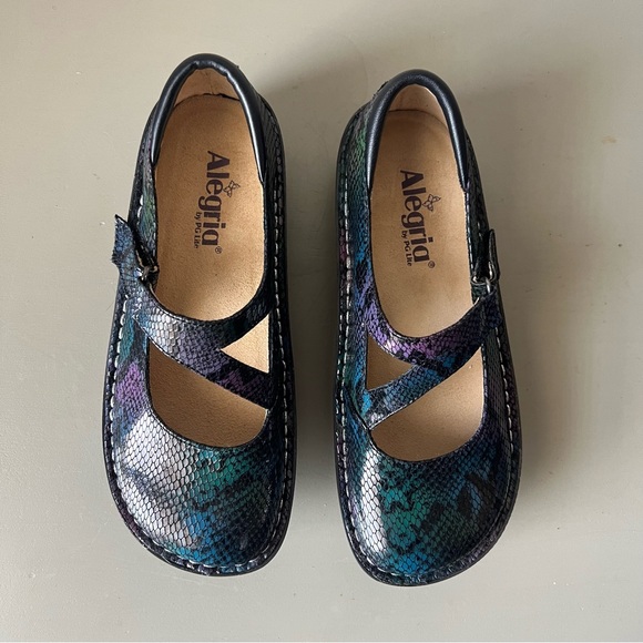 Alegria Dayna Serpent Multicolor Mary Jane Clogs Womens Size 37 EU 6.5 US - Picture 2 of 8